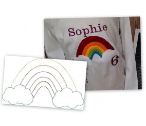 Stickdatei - Regenbogen Fransenappli